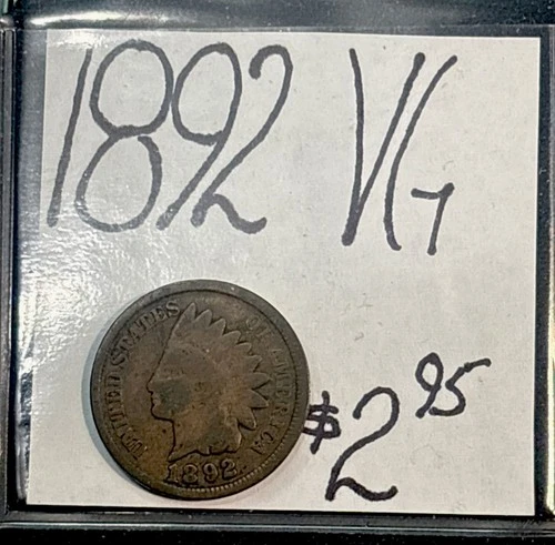 1892 Indian Head Penny (VG) Very Good Condition! ENN Coins