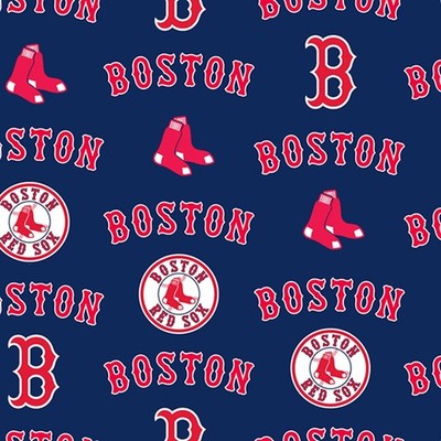 Boston Red Sox MLB Fleece Fabric - 58'' Wide - Sold by The Yard & Bolt