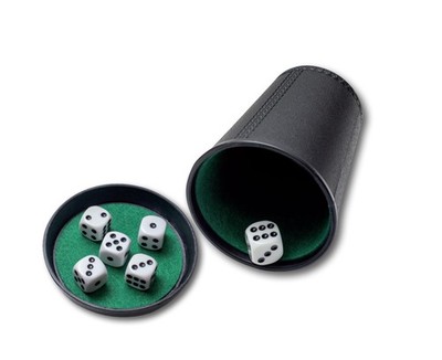 Würfelbecher mit 6 Würfeln   vielseitiges Spielzubehör für Brett und Würfelsp...