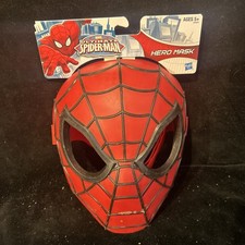 Spider-Man Red/Black Plastic Face Mask Adjustable Strap Kids Unisex One Size