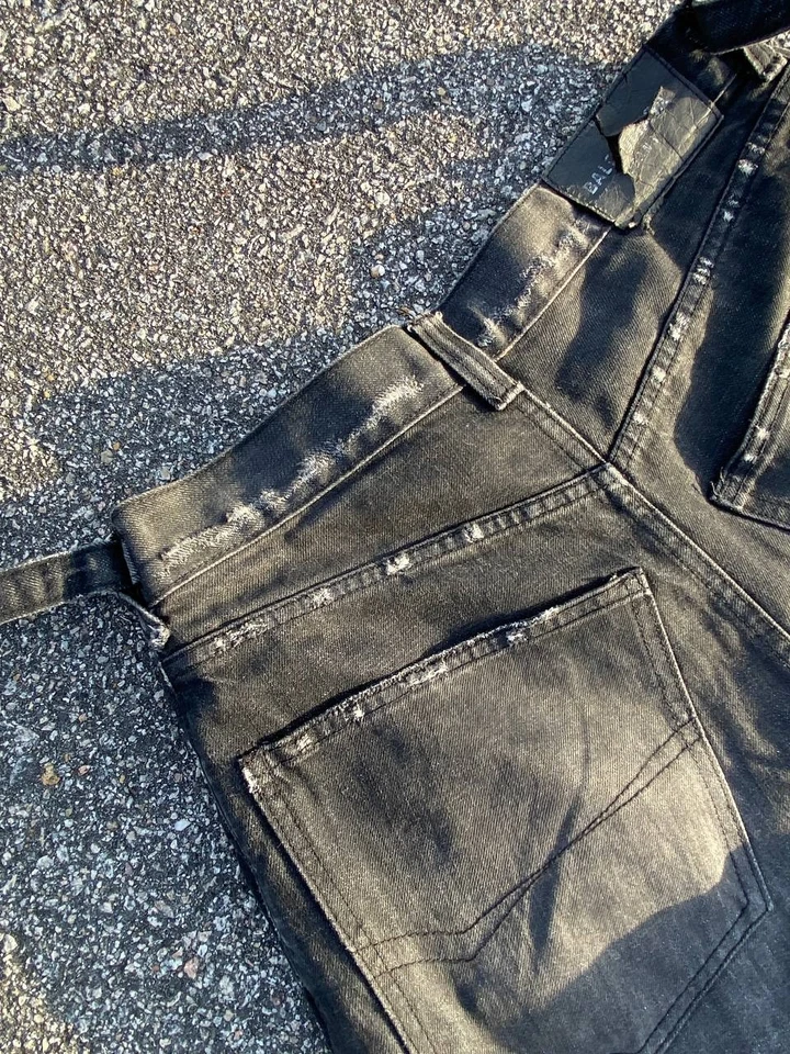 Jeans Balenciaga 21FW Destroyed denim tamanho 30 - 32 preto desgastado - Imagem 4 de 4