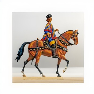 Zinnfigur Ritter auf Pferd/Super-Luxus Bemalung/30mm Serie