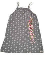 Angie Slip On Dress Size M Grey With Embroidery