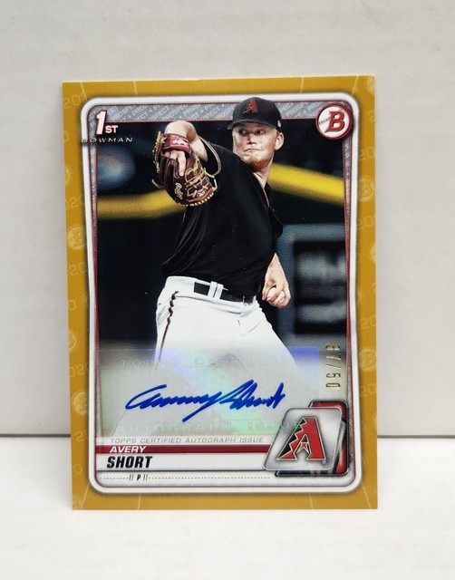 AVERY SHORT 2020 Bowman Prospects GOLD ~ Diamondbacks ROOKIE AUTO #'d /50