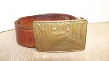 Philmont Boy Scouts Brass BSA Mountain Design Belt Buckle with original Belt 34