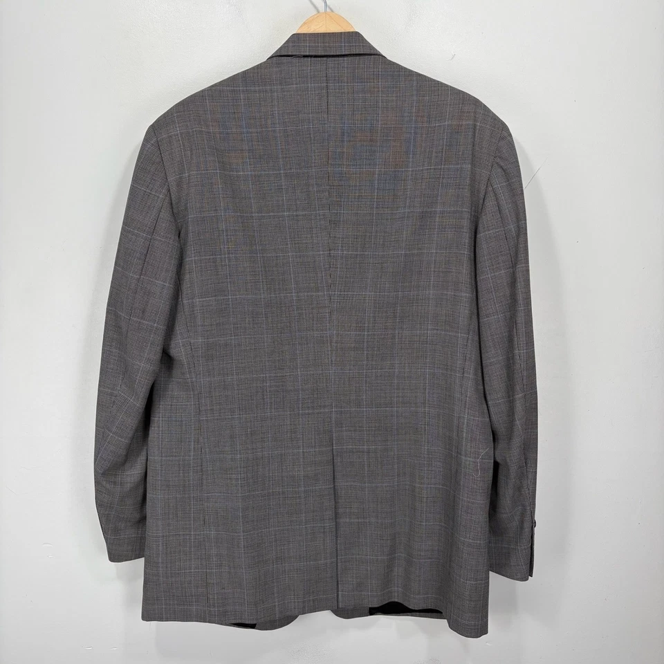 De Colección Burberry 2 Piezas Traje Hombres 44R Gris Cuadros Super 100s Lana Puños Pantalones 36x30 Foto 4 de 4