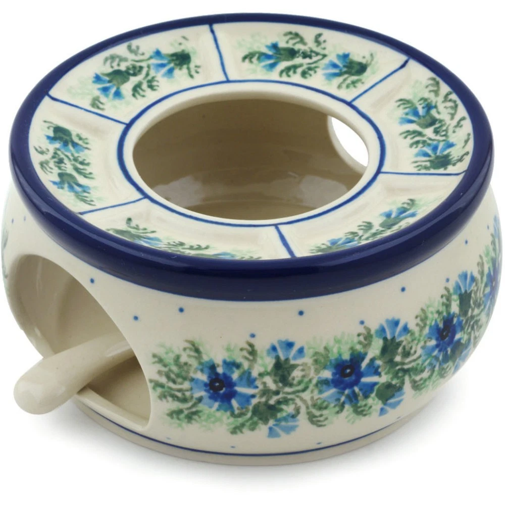 6" Heater with Candle Holder - Blue Bell Wreath - Thumbnail 2