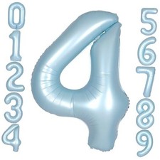 0Inch Light Blue Balloon Number Large Helium Number Balloons 0-9 4 Baby Blue