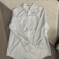 Eddie Bauer Striped Button Down Wrinkle Resistant Classic Fit Shirt M