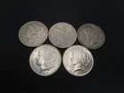 Lot of 5 Morgan & Peace Silver Dollars, G-BU