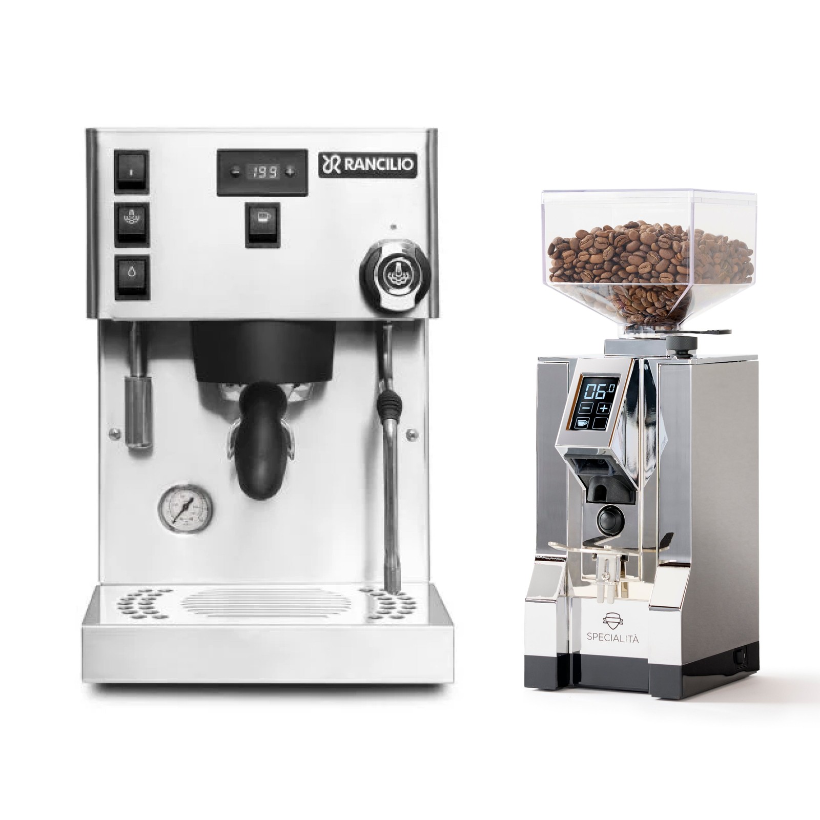 Rancilio Silvia Pro X Espresso Machine Bundle w/ Eureka Specialita | Chrome