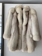 Espectacular Canadian white Fox Fur Coat Size L Free Shipping No Tariff