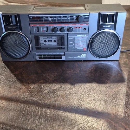Sharp GF-A1 Boombox Cassette Tape AM/FM Radio Detachable Speakers B