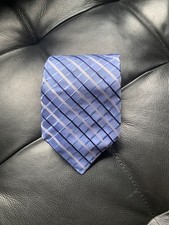 TOMMY HILFIGER Silk Tie Necktie Blue Checks/Stripes 3.75"x58" Made in USA