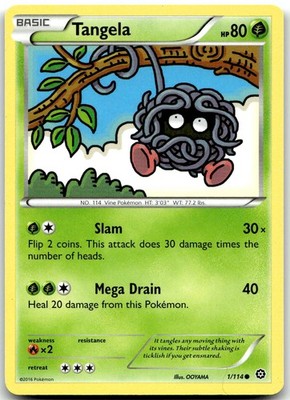 Pokemon Tangela Steam Siege STS #1/114 Common LP BUY 2, 1 FREE!