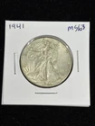 1941 Walking Liberty Half Dollar UNC HIGH GRADE - Old Skin, Nice Original Coin