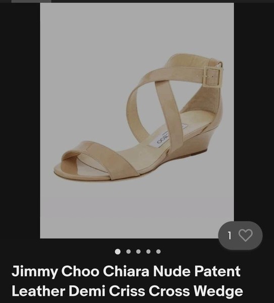 Women Jimmy Choo Sandals Beige Patent Leather 36