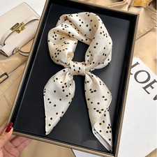 100% Silk Mulberry Square Bandanna Scarf polka dot Print 65X65cm Shawl Wrap new