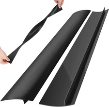 2 Pack Silicone Stove Gap Covers 21 Inch Heat Resistant Black Counter Guard