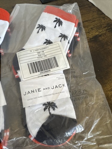 New 2019 JANIE and JACK Boys Size 4-5 Years 2 Pair Crew Socks Lot 3 NEW - Picture 3 of 6