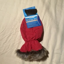 NWT SubZero Premium Snow & Ice Scraper Mitt Glove Red 