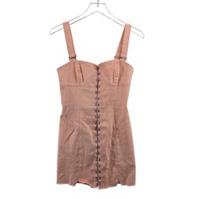 For Love  Lemons Monika Denim Hook Front Mini Dress Cotton Candy Small XS