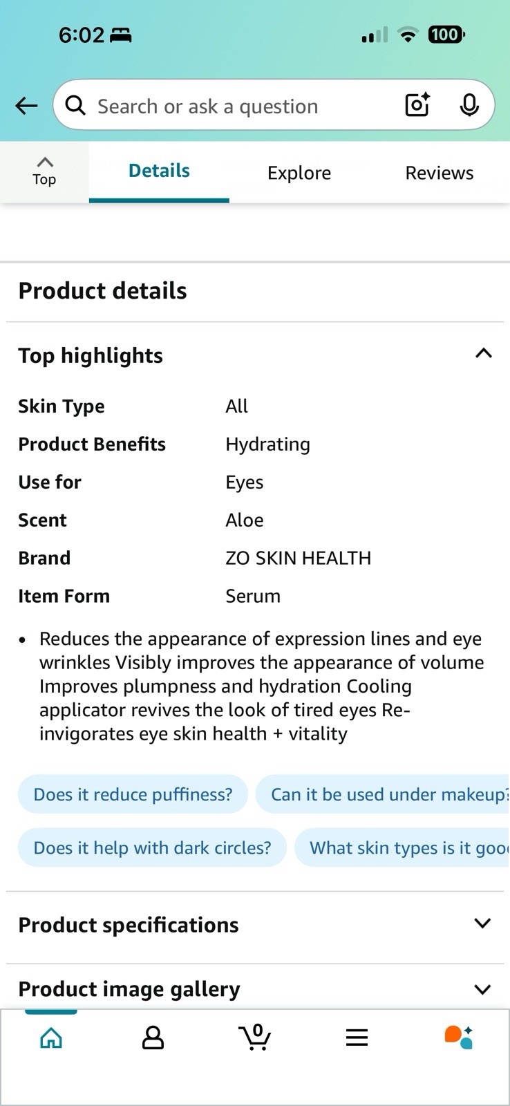 ZOSH ZO Skin Health Growth Factor Eye Serum, 0.5 Fl Oz/ 15 ml New in Box