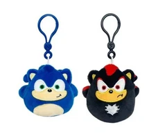 Squishmallows Sonic the Hedgehog 3.5" Mini Plush Doll Clip Keychain (Set of 2)