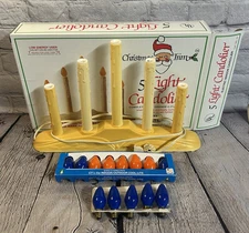 Vintage 5 Light Window Electric Candolier Plastic Drip Christmas Original Box