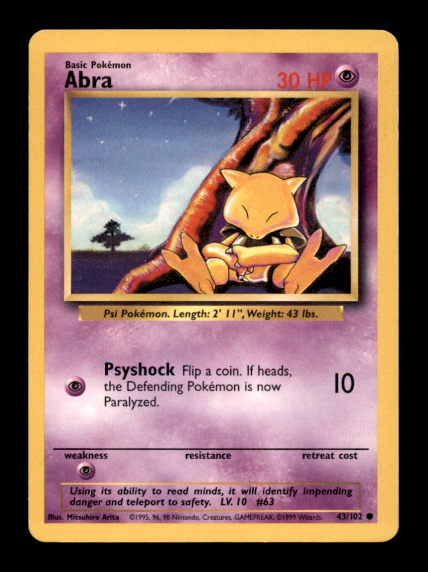 ABRA 43/102 C BASE SET UNLIMITED POKEMON MP
