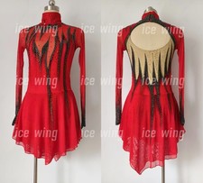 Figure Skating Dress Ice Skating Dress red dyeing Competition Skating Wear