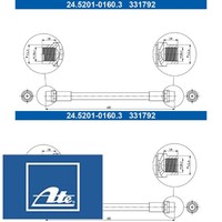 2X Bremsschlauch Ate 24.5201-0160.3 2 BremsschläUche Rechts Links Hinten