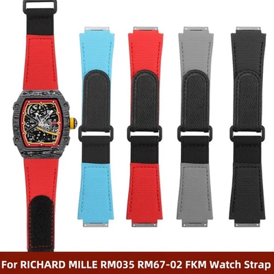 Maßgeschneidertes Uhrenarmband für Richard Mille RM035 RM67 RM055 FKM Leder Uhrenarmband - Bild 1 von 4