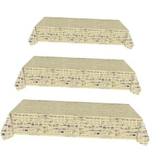 3Pcs Due Date Card Party Tablecloth for Girls Boys Club Vintage Beverage Book