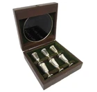 Wallace Sterling Set 6 CORDIALS in original  felt lined box with Serving Tray 11