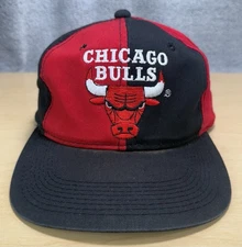 Vtg Chicago Bulls Pinwheel G Cap Youngan Two Tone Snapback Hat Cap NBA