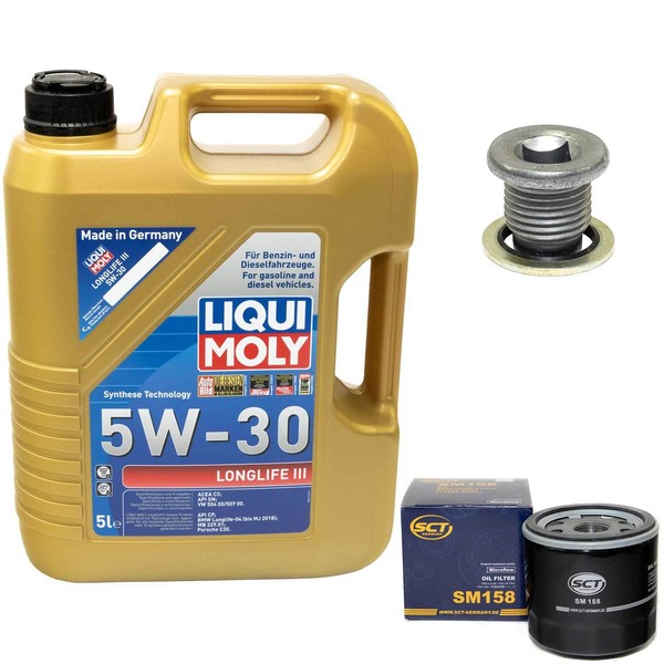 MotoröL Set 5W-30 5 Liter + ÖLfilter + Schraube FüR Mercedes Cla 80 Kw 109 Ps-image