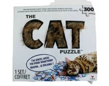 The CAT Puzzle 300 Pieces Faux Cat Furry Box Dry Erase Speech Bubbles 13" x 19"