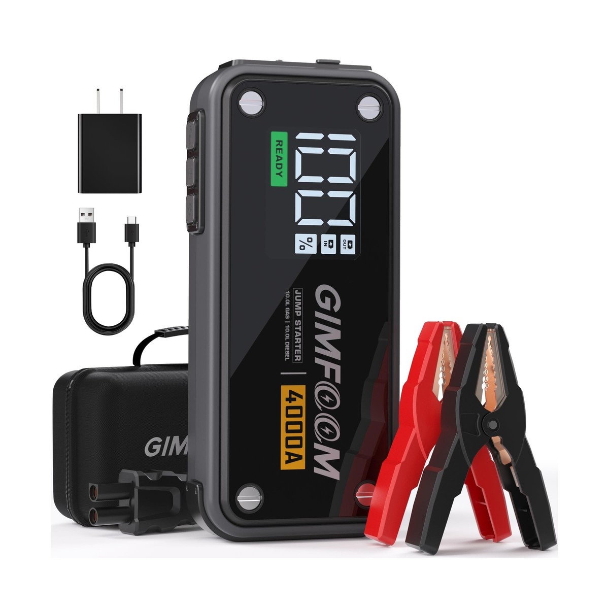 Booster Batterie Voiture 4000A, 20000mAh Démarreurs de Batterie avec