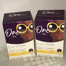 2x One By Poise 2-in-1 Pads, Ultra Thin Pads+Wings, #2, Regular Length 22ct Ea.