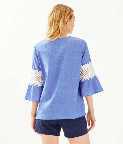 Lilly Pulitzer Blue Haven Amelia Island Flounce Shirt Small NWT - Picture 2 of 3