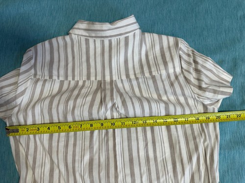 NWT Theory Women Linen Beige White Striped Button Up Belted Midi/maxi Dress - Picture 12 of 15