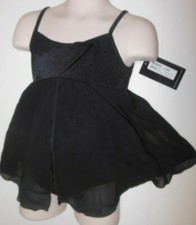 Bloch Camisole empire dress CL8080 Black Girls sizes ballet classwear splitfrnt