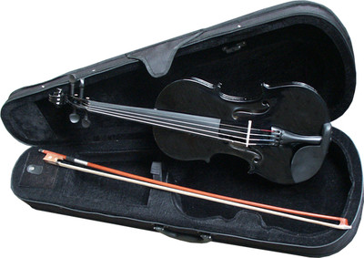 Violinen/Geigen-Set 4/4,schwarz-Koffer,Bogen,Kinnstütze,Feinstimmer,Kolofonium!n