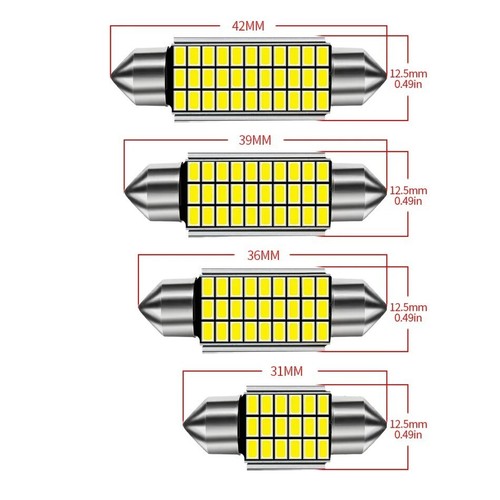 Ampoule LED CANBUS 42mm en Blanc 6000K 12V Lumière Intérieure Voiture 10 pièces - Afbeelding 2 van 6