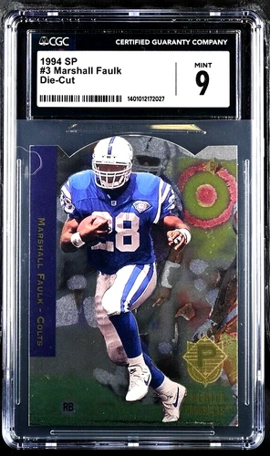 1994 SP Foil Die Cut #3 Marshall Faulk Rookie CGC 9 MINT - Indianapolis Colts
