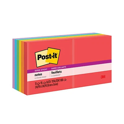 Notes Super Sticky NOTE SUPER STICKY 12PK NE 654 12SSAN 3M