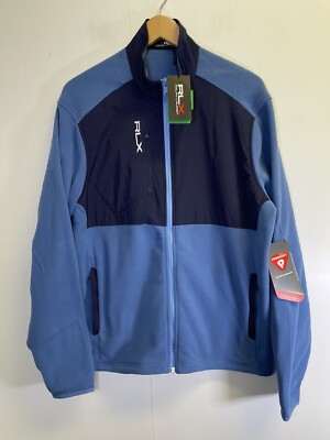 RLX Golf Ralph Lauren Mens XL Full Zip Jacket Icon Fleece Blue