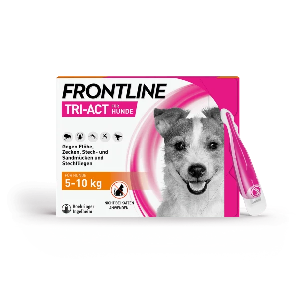 FRONTLINE Tri-Act für Hunde 5 - 10 kg, 3 Pipetten,PZN 16359855
