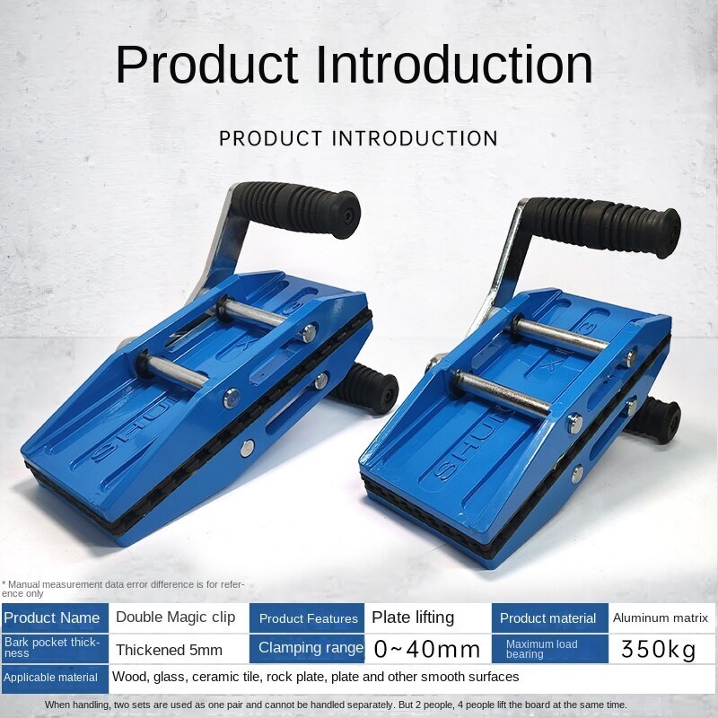 Heavy-Duty Double Handed Clamps for Granite Marble Quartz Slabs 2-Pack